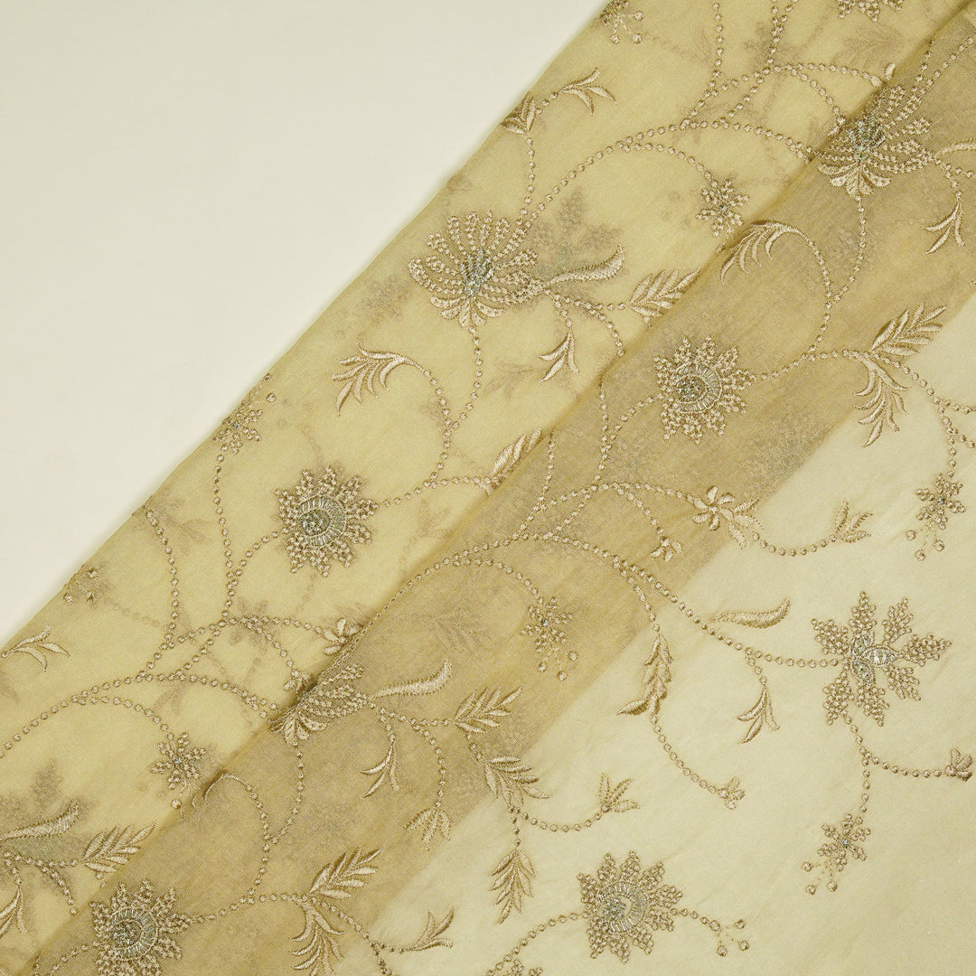 Safira Jaal on Natural Tissue Embroidered Fabric