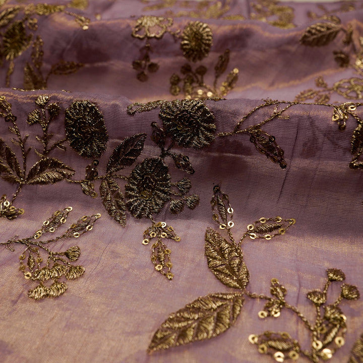 Elira Jaal on Mauve Tissue Embroidered Fabric