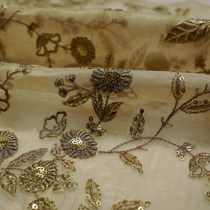 Elira Jaal on Natural Tissue Embroidered Fabric
