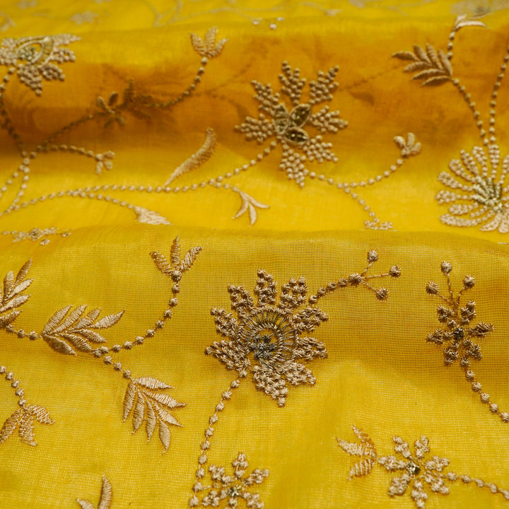 Safira Jaal on Gold Tissue Embroidered Fabric