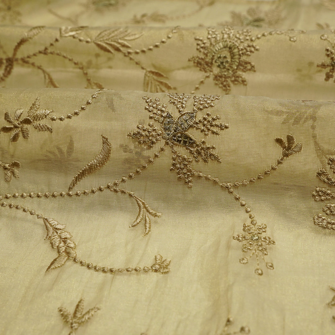 Safira Jaal on Natural Tissue Embroidered Fabric