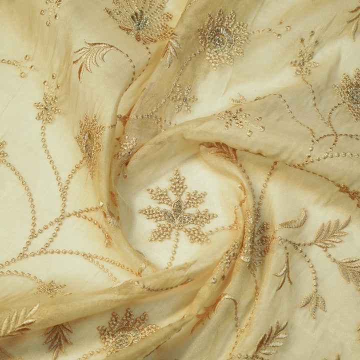 Safira Jaal on Natural Tissue Embroidered Fabric