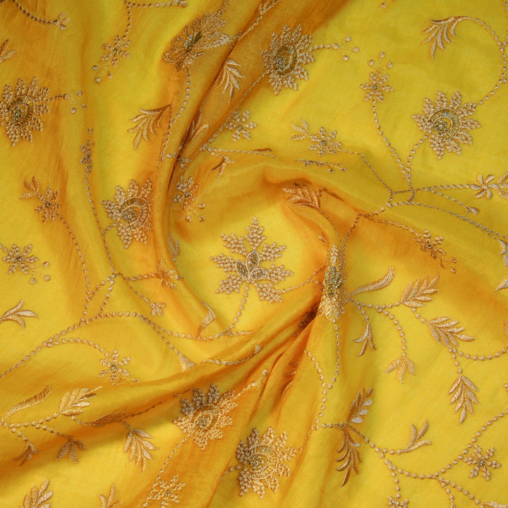 Safira Jaal on Gold Tissue Embroidered Fabric