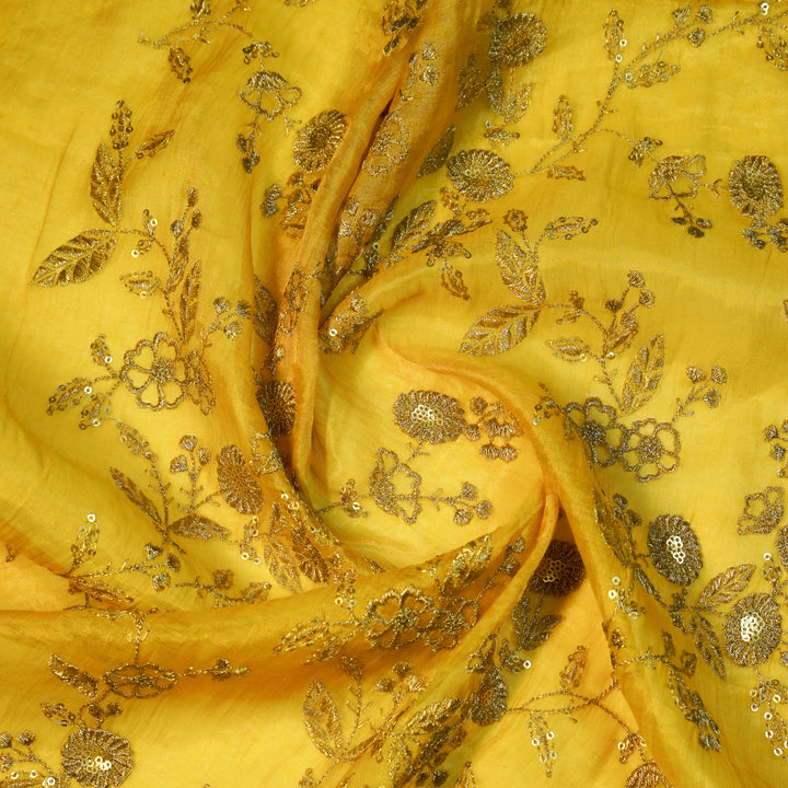 Elira Jaal on Gold Tissue Embroidered Fabric