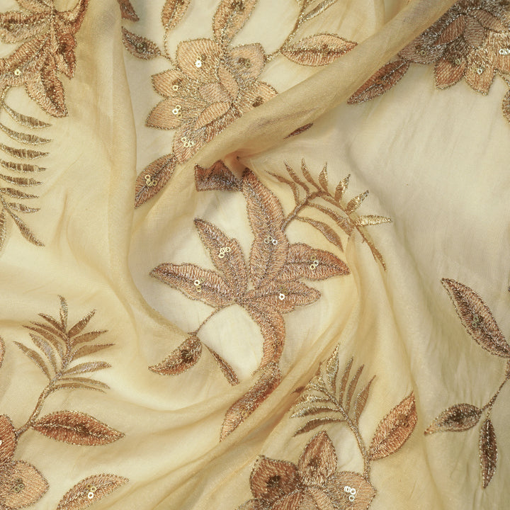 Pallavi Buta on Natural Tissue Embroidered Fabric