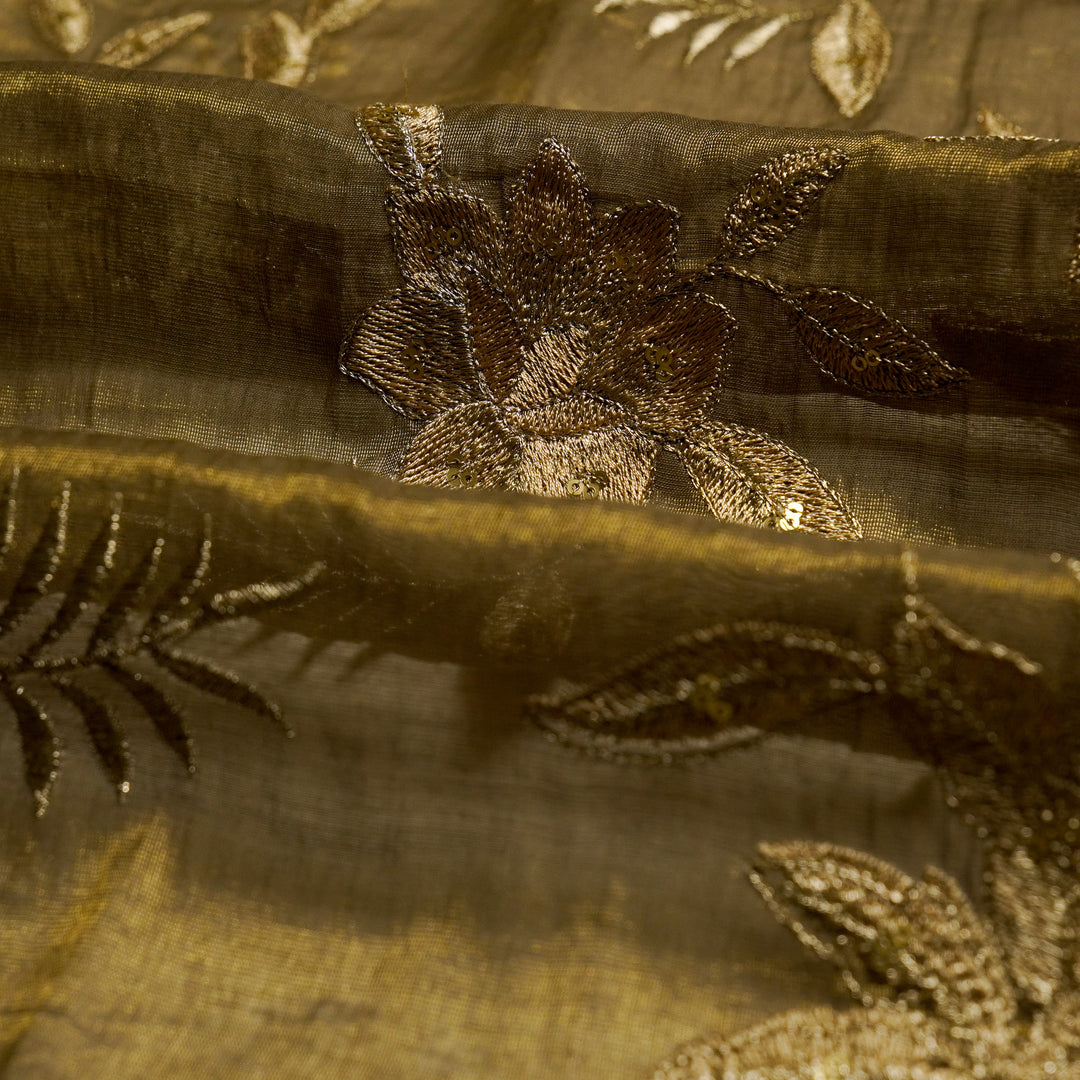 Pallavi Buta on Mouse Tissue Embroidered Fabric