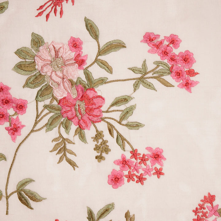 Yashi Jaal on Blush Silk Organza Embroidered Fabric