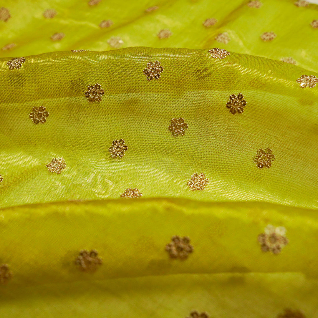Sona Buti on Lemon Tissue Embroidered Fabric