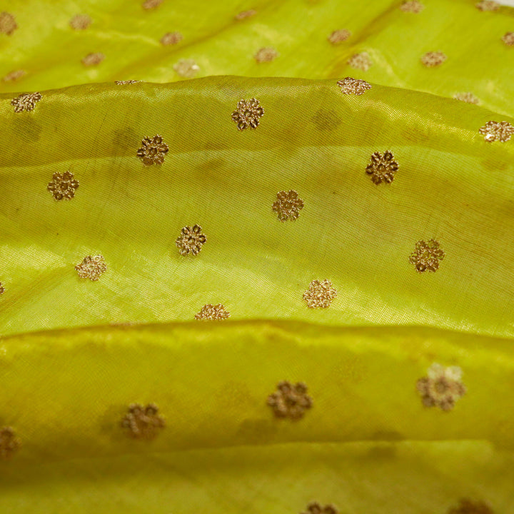 Sona Buti on Lemon Tissue Embroidered Fabric