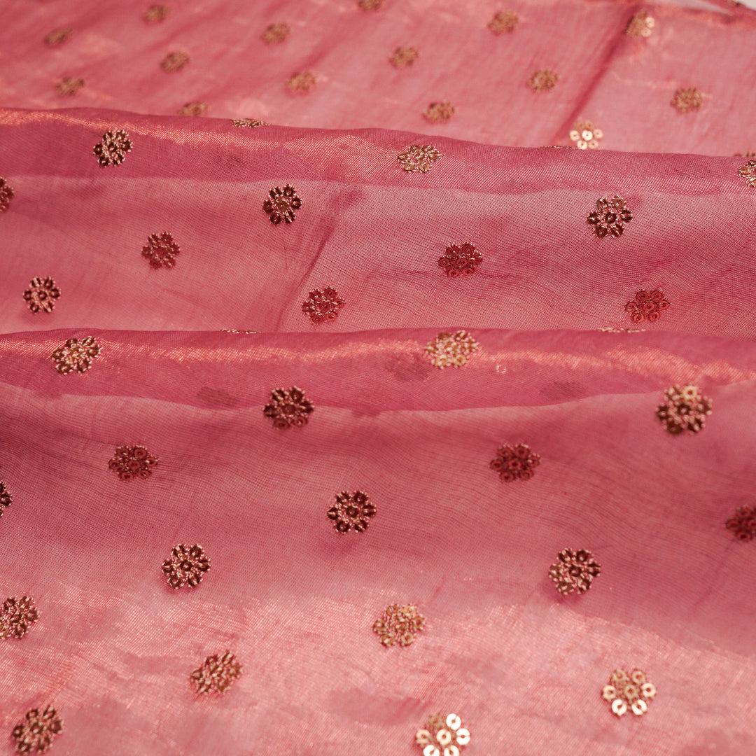 Sona Buti on Onion Tissue Embroidered Fabric