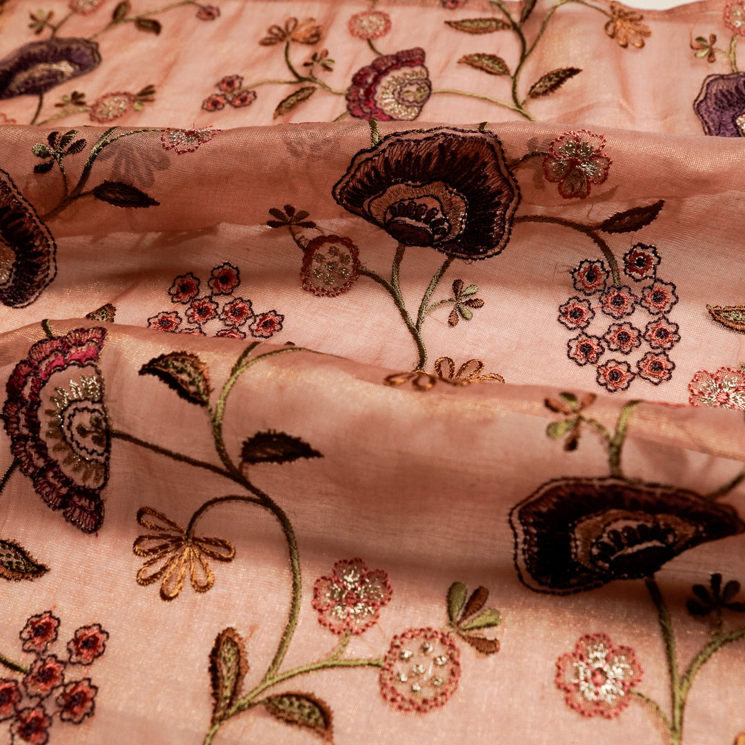 Zarifa Jaal on Onion Tissue Embroidered Fabric