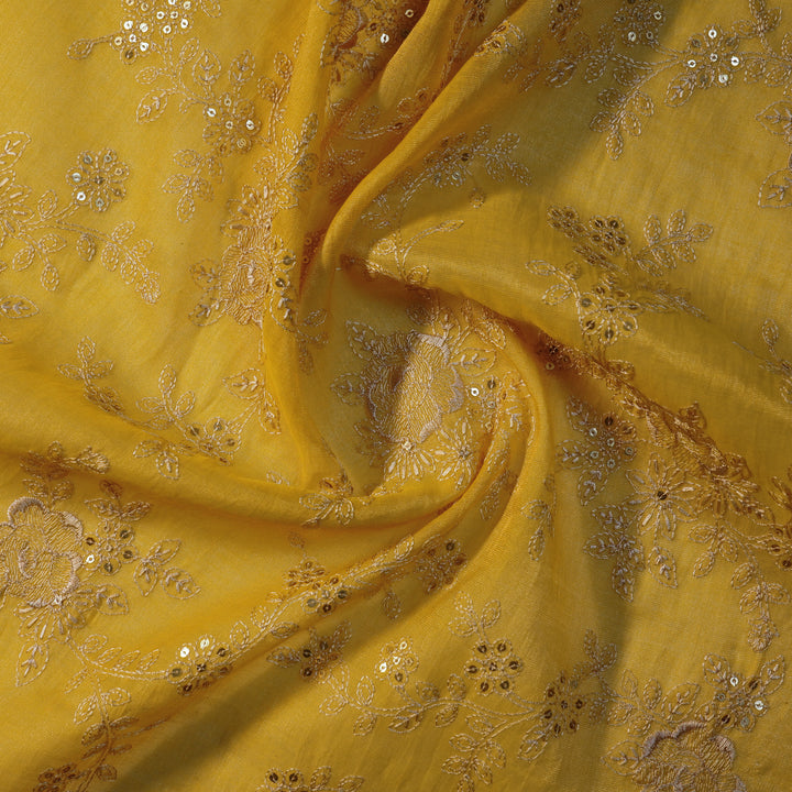 Jamira Jaal on Gold Tissue Embroidered Fabric