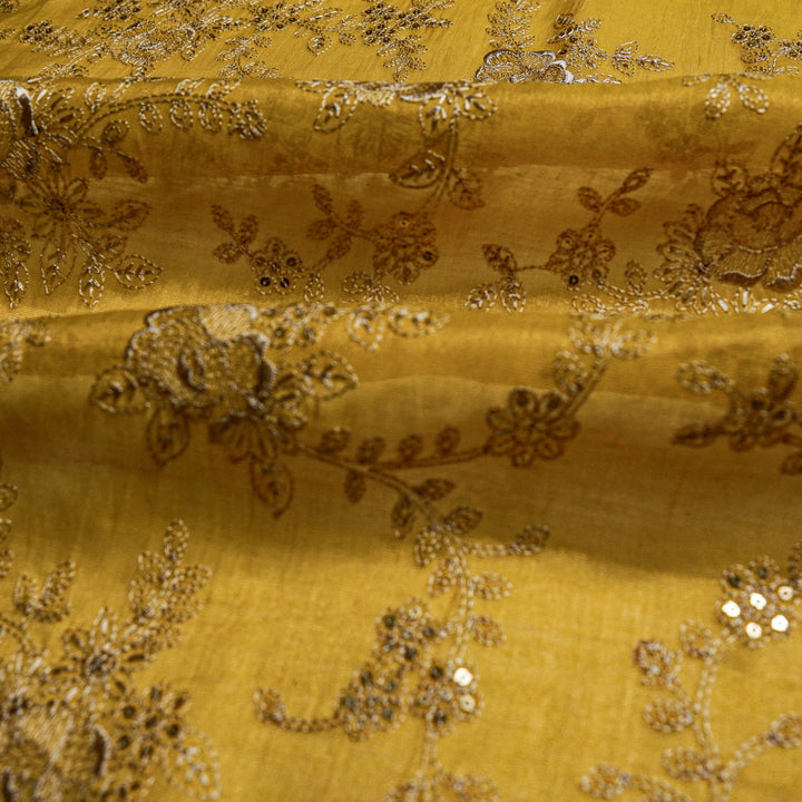 Jamira Jaal on Gold Tissue Embroidered Fabric