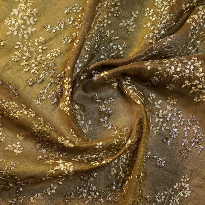 Amoli Jaal on Mouse Tissue Embroidered Fabric