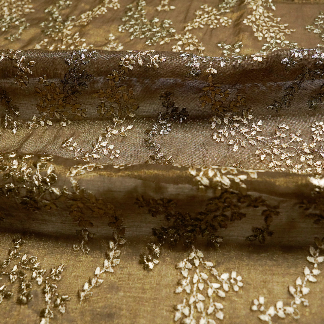 Amoli Jaal on Mouse Tissue Embroidered Fabric