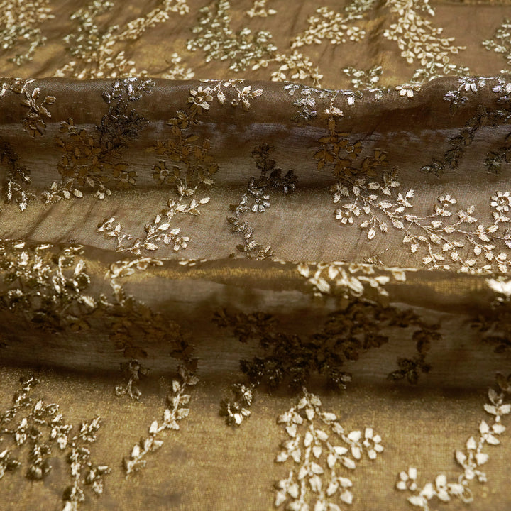 Amoli Jaal on Mouse Tissue Embroidered Fabric