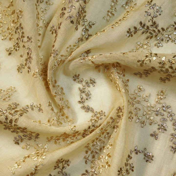Amoli Jaal on Natural Tissue Embroidered Fabric
