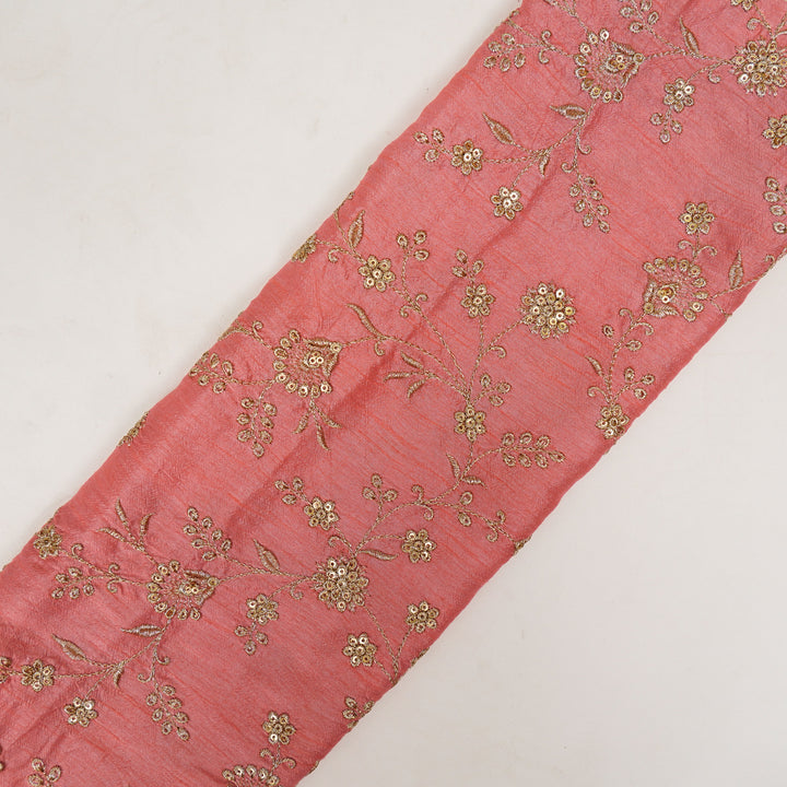Floral Crown Jaal of Zari with Sequin Touch on Gajari Semi Raw Silk