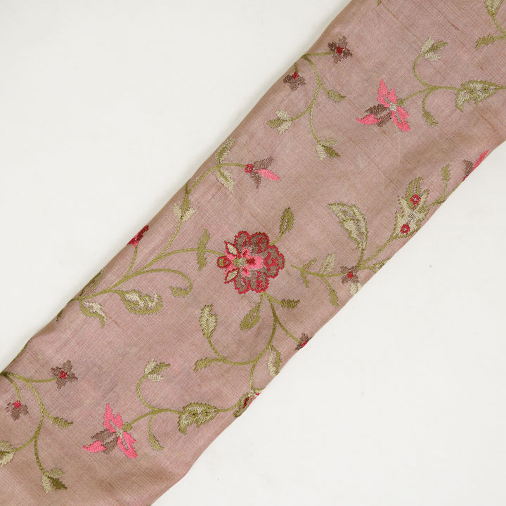 Serena Jaal On Blush Tussar Silk Embroidered Fabric