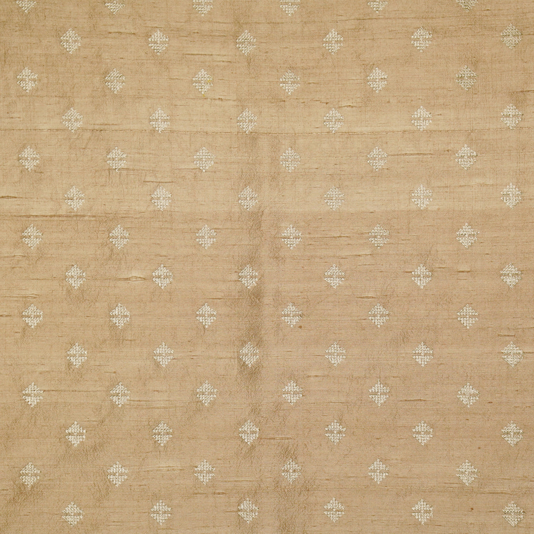 Naqsh Buti on Blush Raw Silk Embroidered Fabric