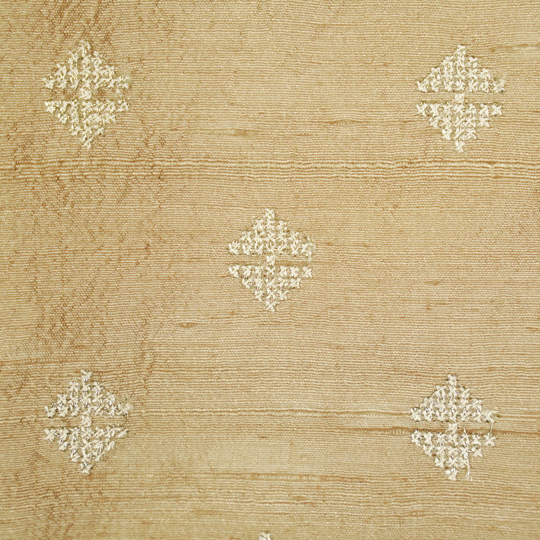 Naqsh Buti on Blush Raw Silk Embroidered Fabric