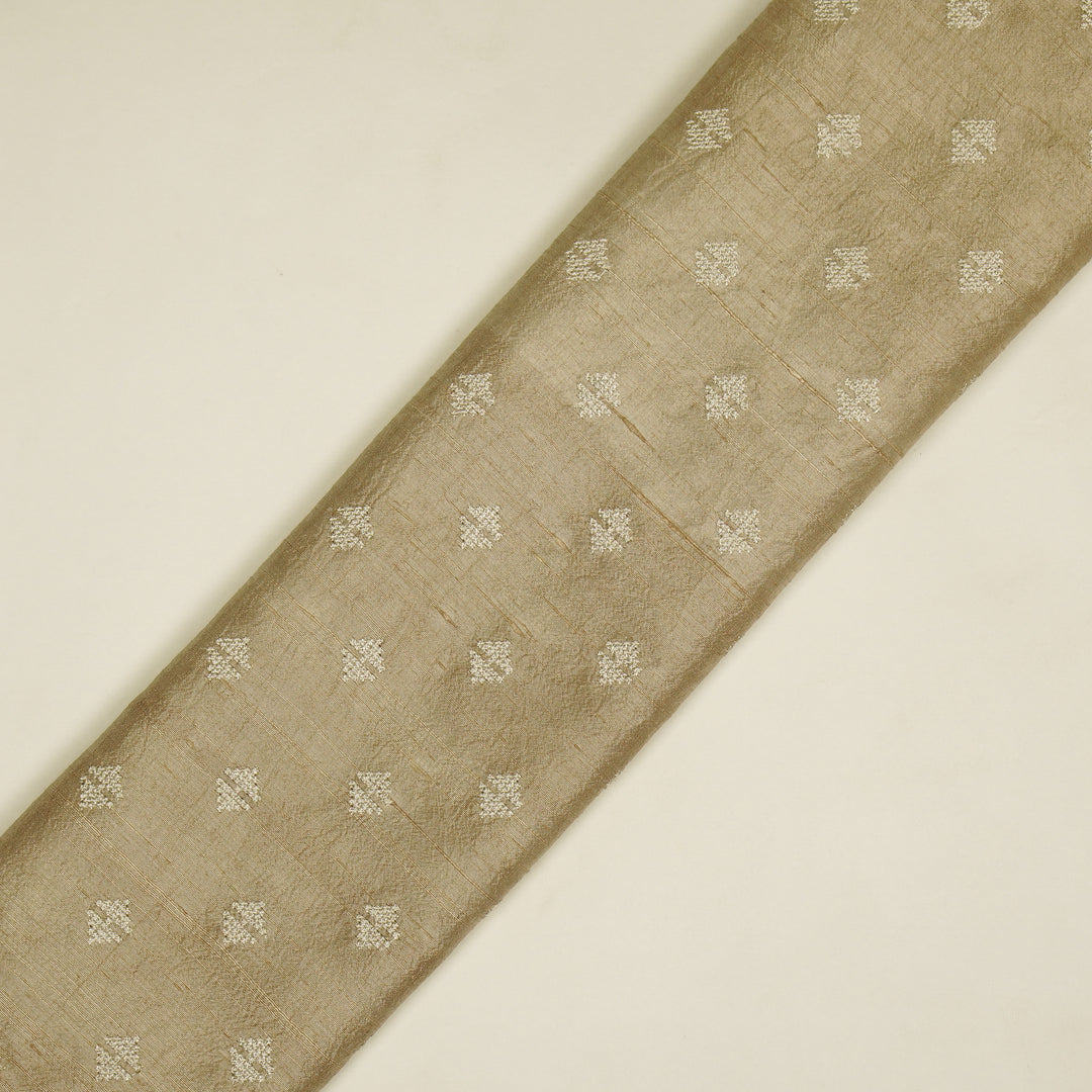 Naqsh Buti on Blush Raw Silk Embroidered Fabric