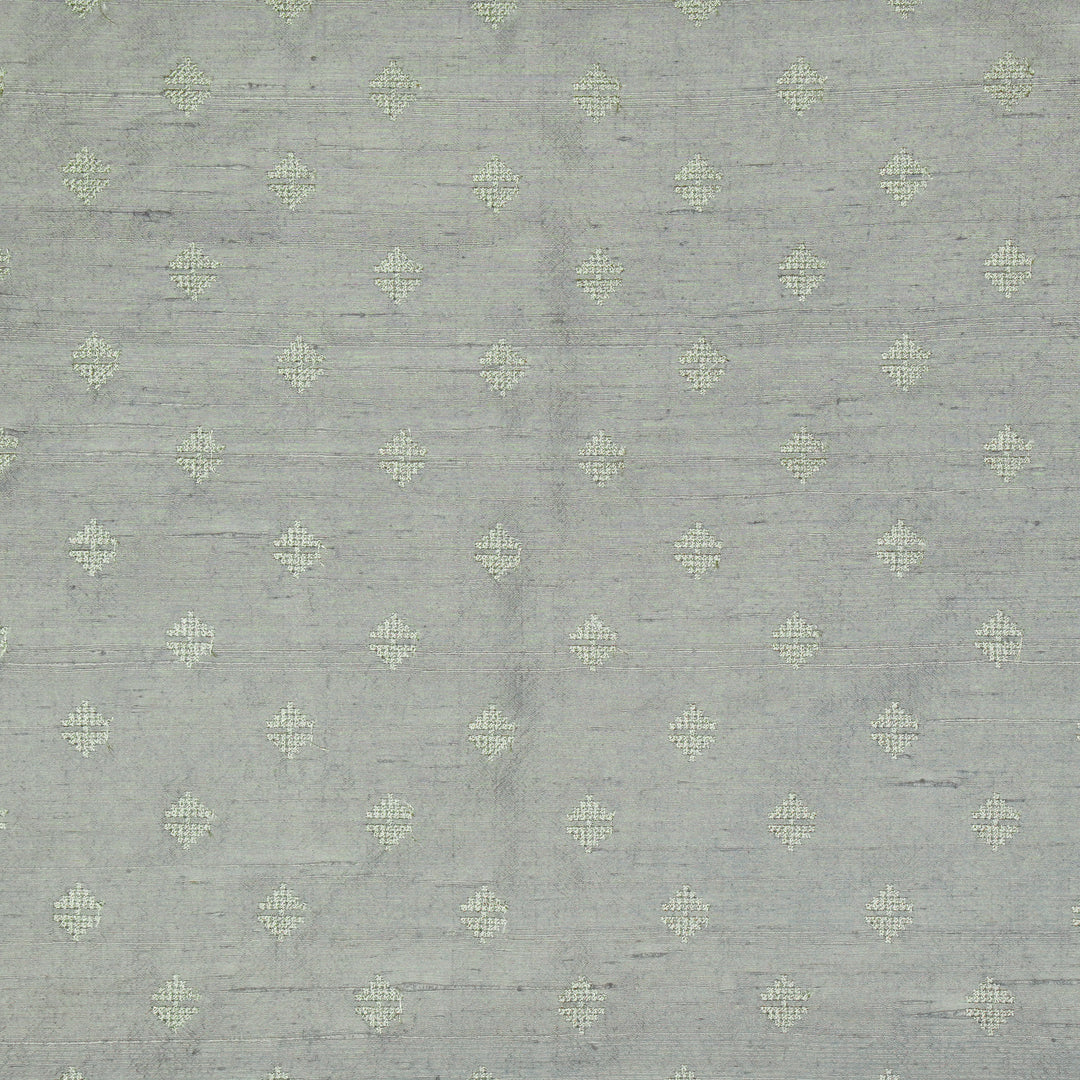 Naqsh Buti on Grey Raw Silk Embroidered Fabric