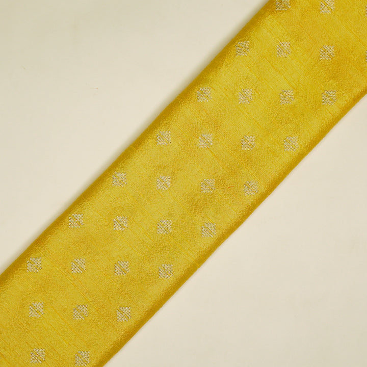 Naqsh Buti on Lemon Raw Silk Embroidered Fabric