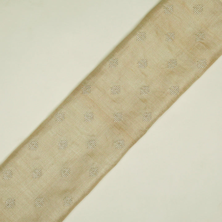 Naqsh Buti on Cream Raw Silk Embroidered Fabric