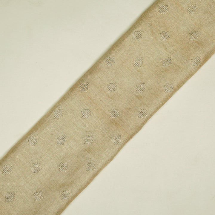 Naqsh Buti on Cream Raw Silk Embroidered Fabric