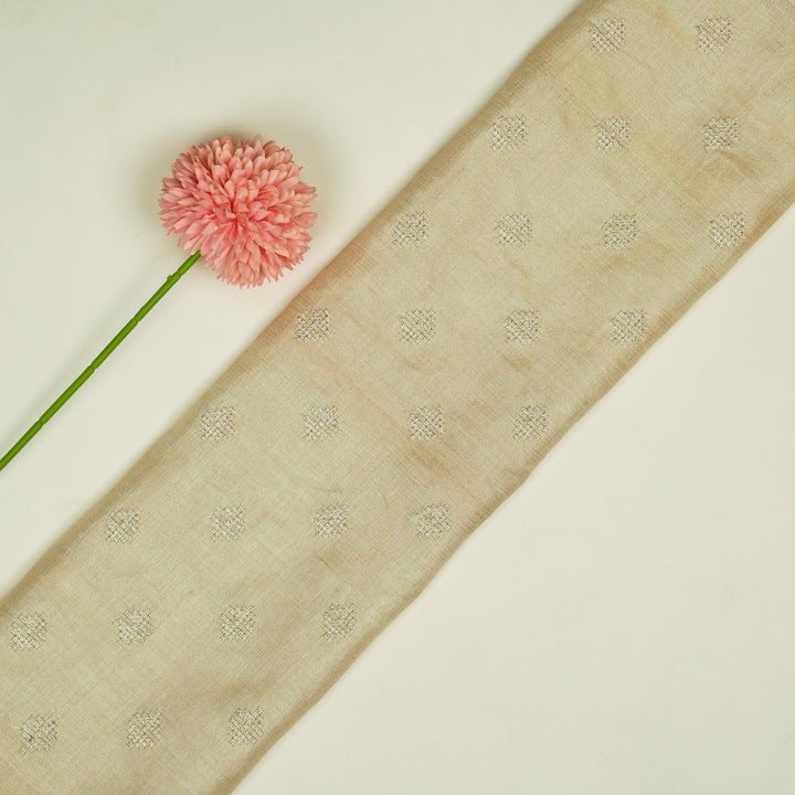 Naqsh Buti on Cream Raw Silk Embroidered Fabric