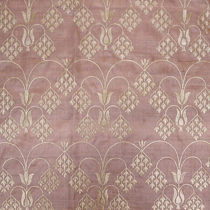 Bushra Jaal On Onion Tussar Silk Embroidered Fabric