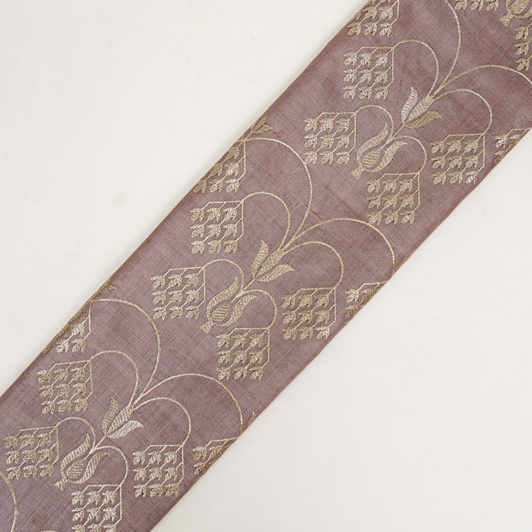 Bushra Jaal On Onion Tussar Silk Embroidered Fabric