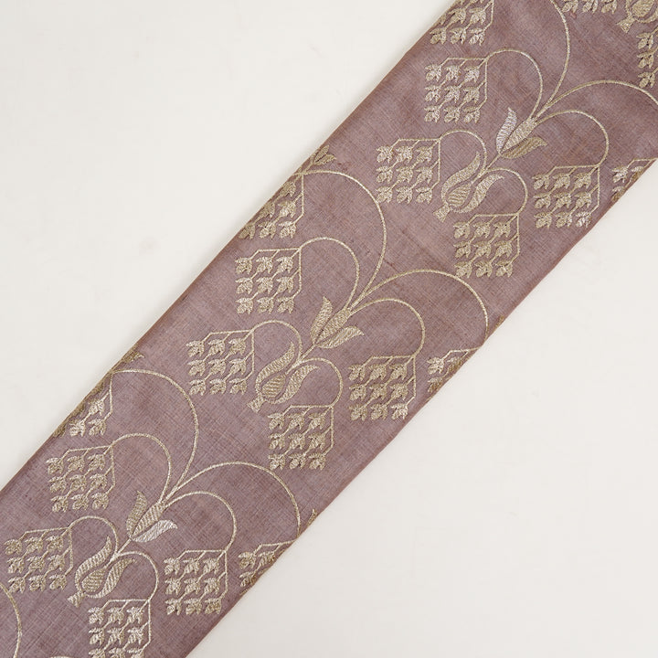 Bushra Jaal On Onion Tussar Silk Embroidered Fabric