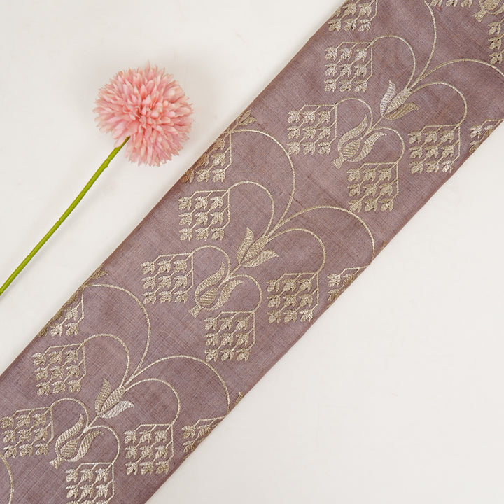 Bushra Jaal On Onion Tussar Silk Embroidered Fabric