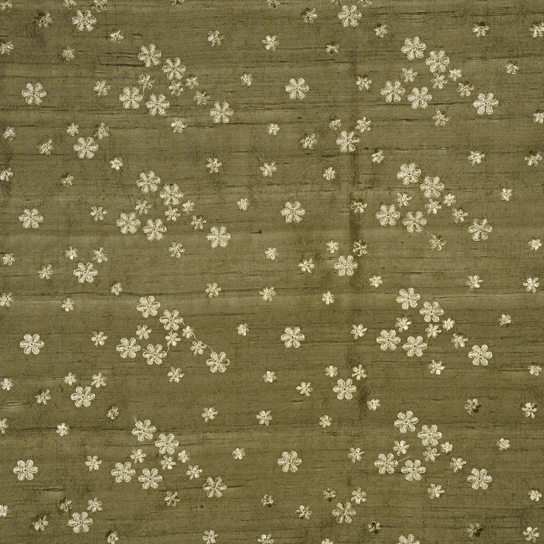 Afnan Buti on Mouse Raw Silk Embroidered Fabric
