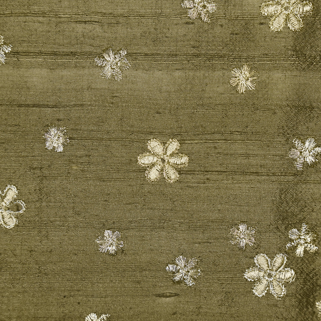 Afnan Buti on Mouse Raw Silk Embroidered Fabric