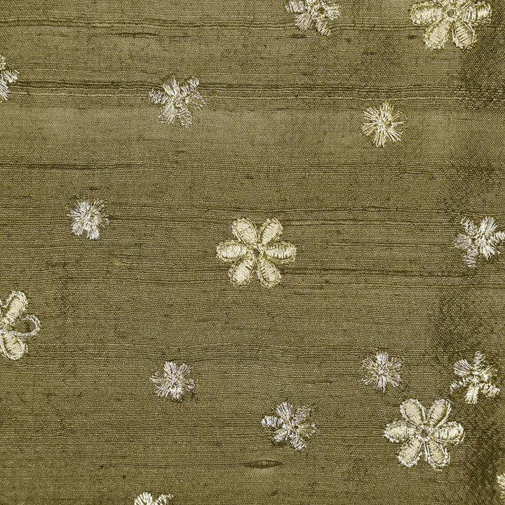 Afnan Buti on Mouse Raw Silk Embroidered Fabric