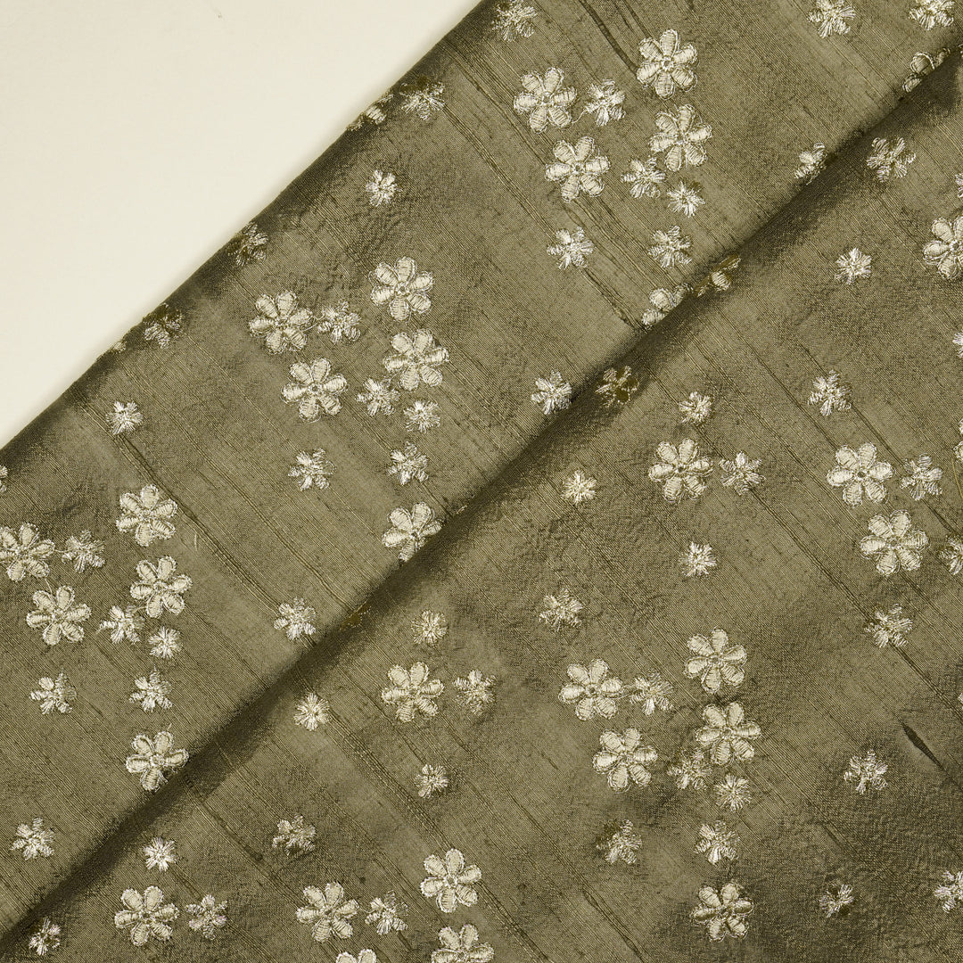 Afnan Buti on Mouse Raw Silk Embroidered Fabric