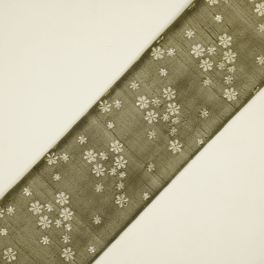 Afnan Buti on Mouse Raw Silk Embroidered Fabric