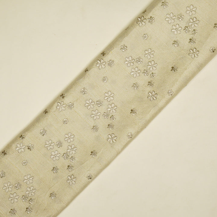 Afnan Buti on Cream Raw Silk Embroidered Fabric