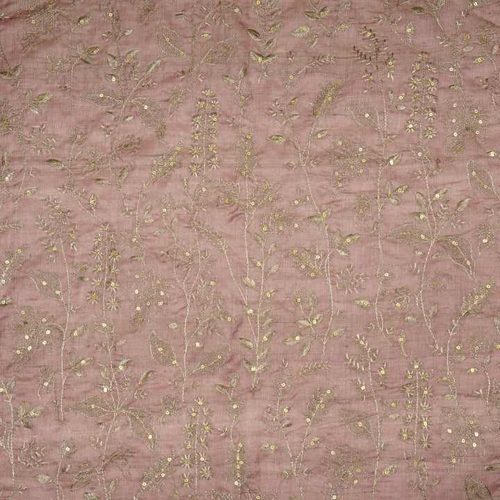 Maysa Jaal On Lilac Tussar Silk Embroidered Fabric