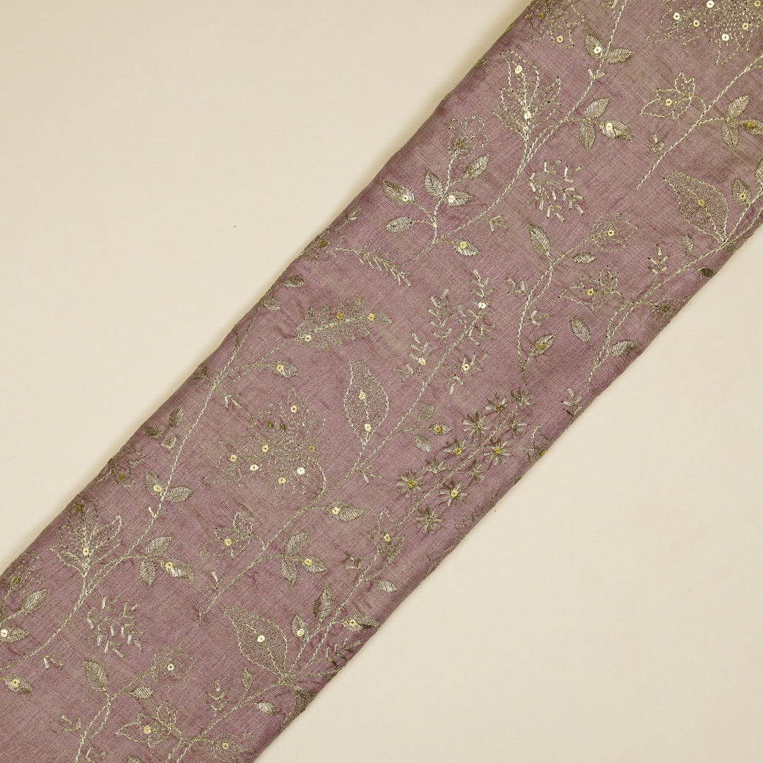 Maysa Jaal On Lilac Tussar Silk Embroidered Fabric