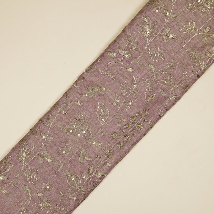 Maysa Jaal On Lilac Tussar Silk Embroidered Fabric