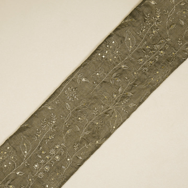 Maysa Jaal On Mouse Tussar Silk Embroidered Fabric