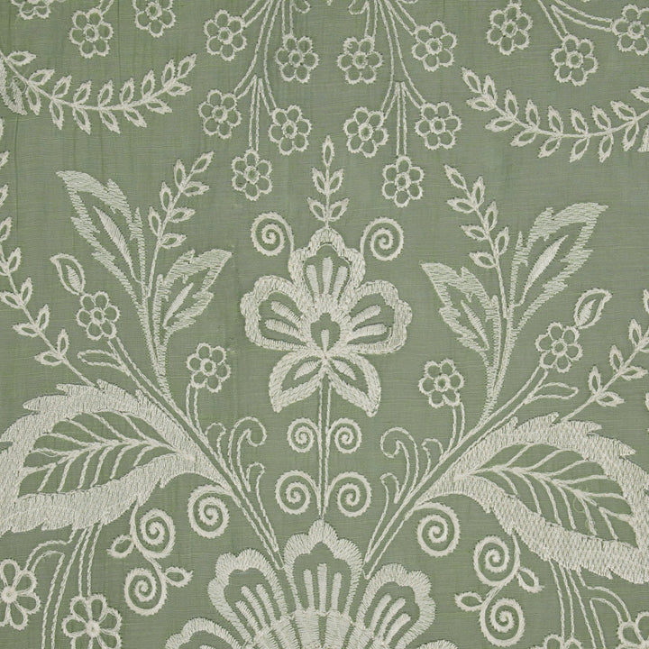 Mughal Bagicha Jaal on Sea Green Cotton Silk