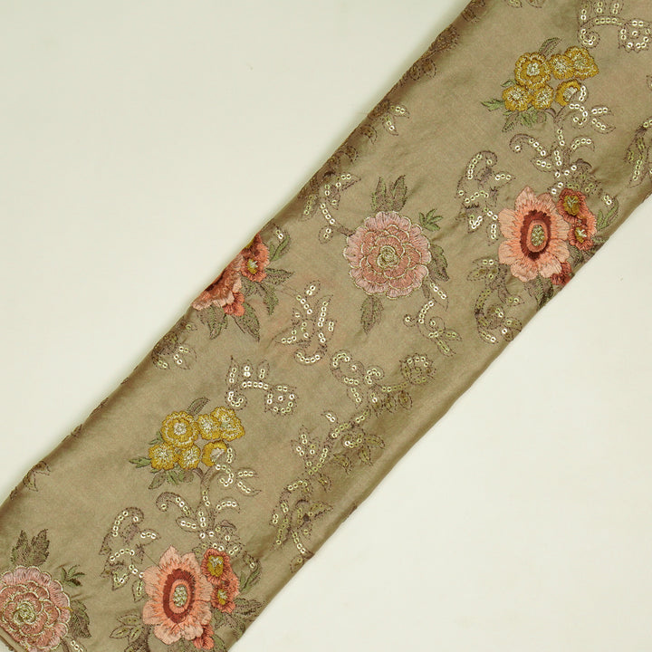 Abhra Jaal on Almond Luxe Silk Chanderi Embroidered Fabric