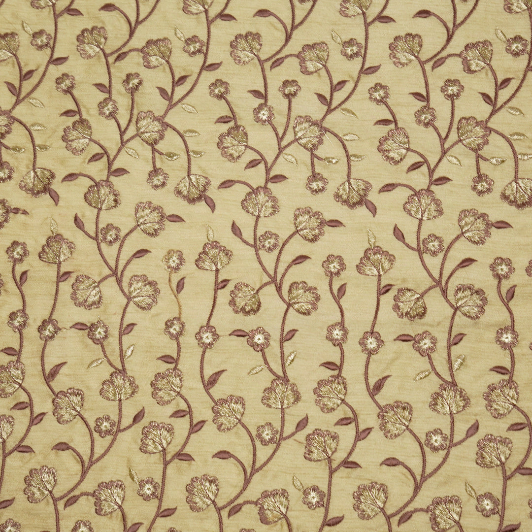 Ismat Jaal on Beige Dola Silk Embroidered Fabric