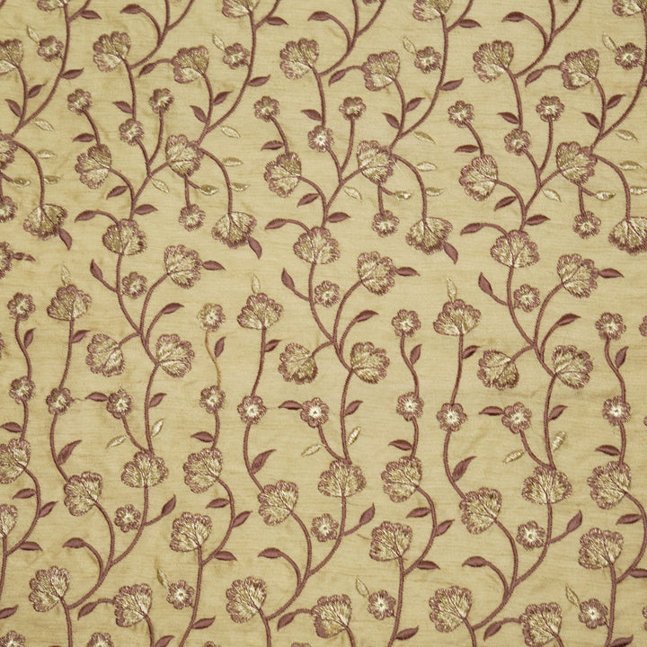 Ismat Jaal on Beige Dola Silk Embroidered Fabric