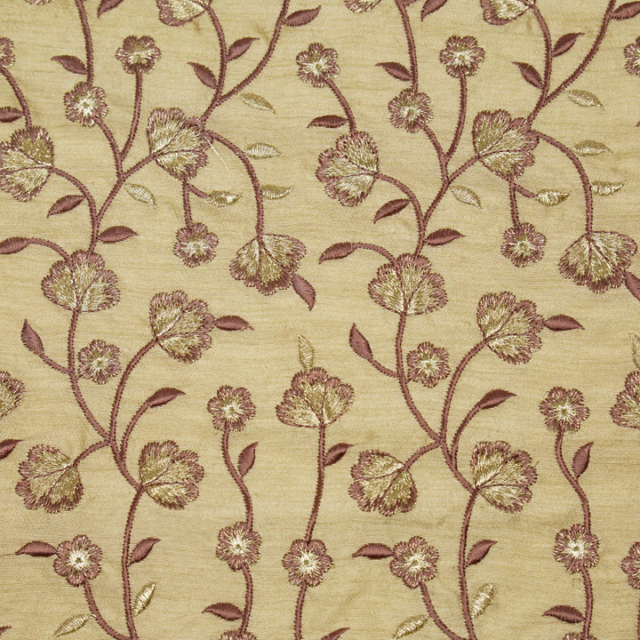 Ismat Jaal on Beige Dola Silk Embroidered Fabric